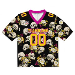 Custom Football Jersey Shirt Personalized Stitched Printed Team Name Number Skull-Roseo