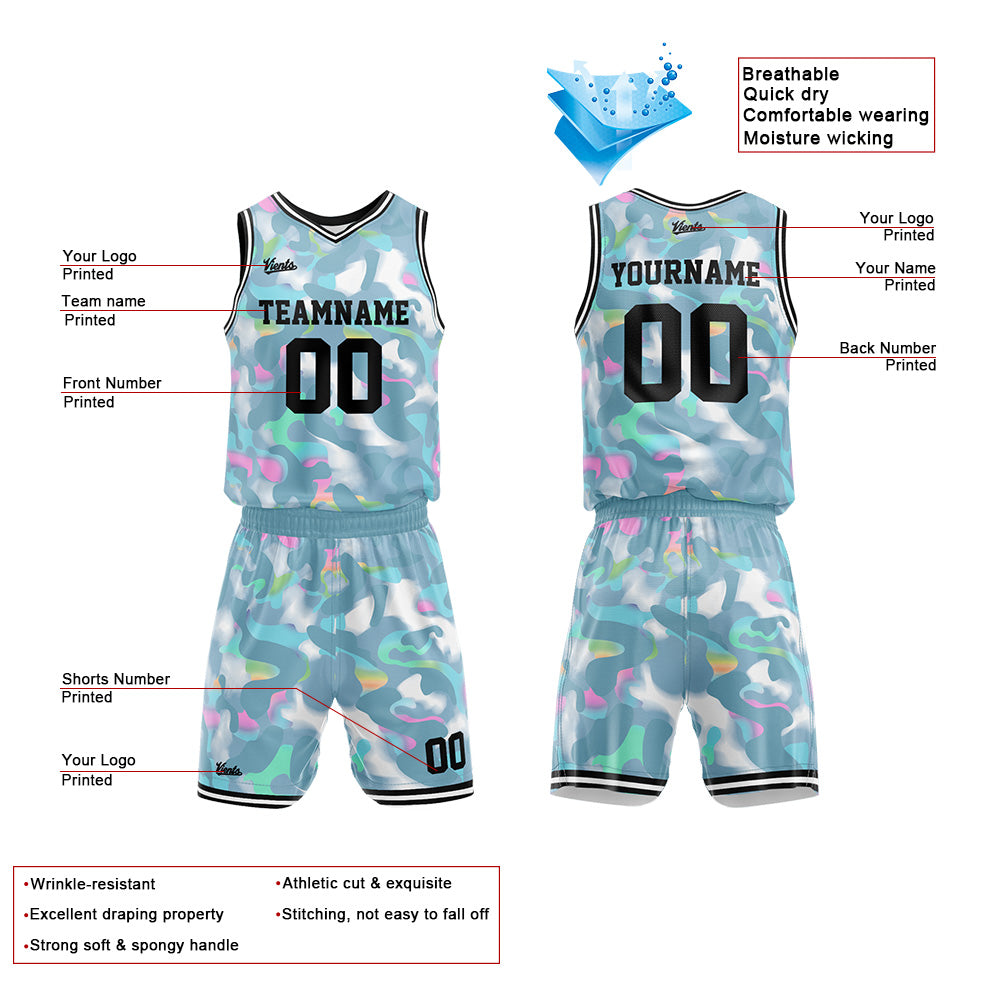 Custom Gorgeous Greyish Green Basketball Jersey Uniform Suit Printed Your Logo Name Number