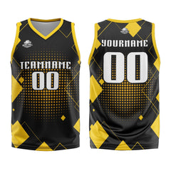 Custom Geometry Yellow Basketball Jersey Uniform Suit Printed Your Logo Name Number