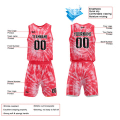 Custom Red Basketball Jersey Uniform Suit Printed Your Logo Name Number