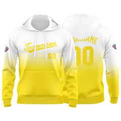 Custom Gradient Sweatshirt Hoodie For Man Woman Girl Boy Print Your Logo Name Number Yellow