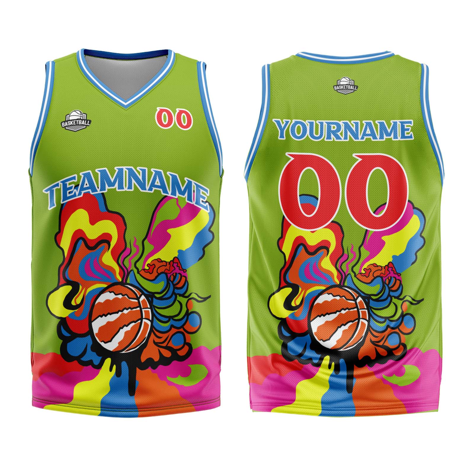 Custom Green Basketball Jersey Uniform Suit Printed Your Logo Name Number