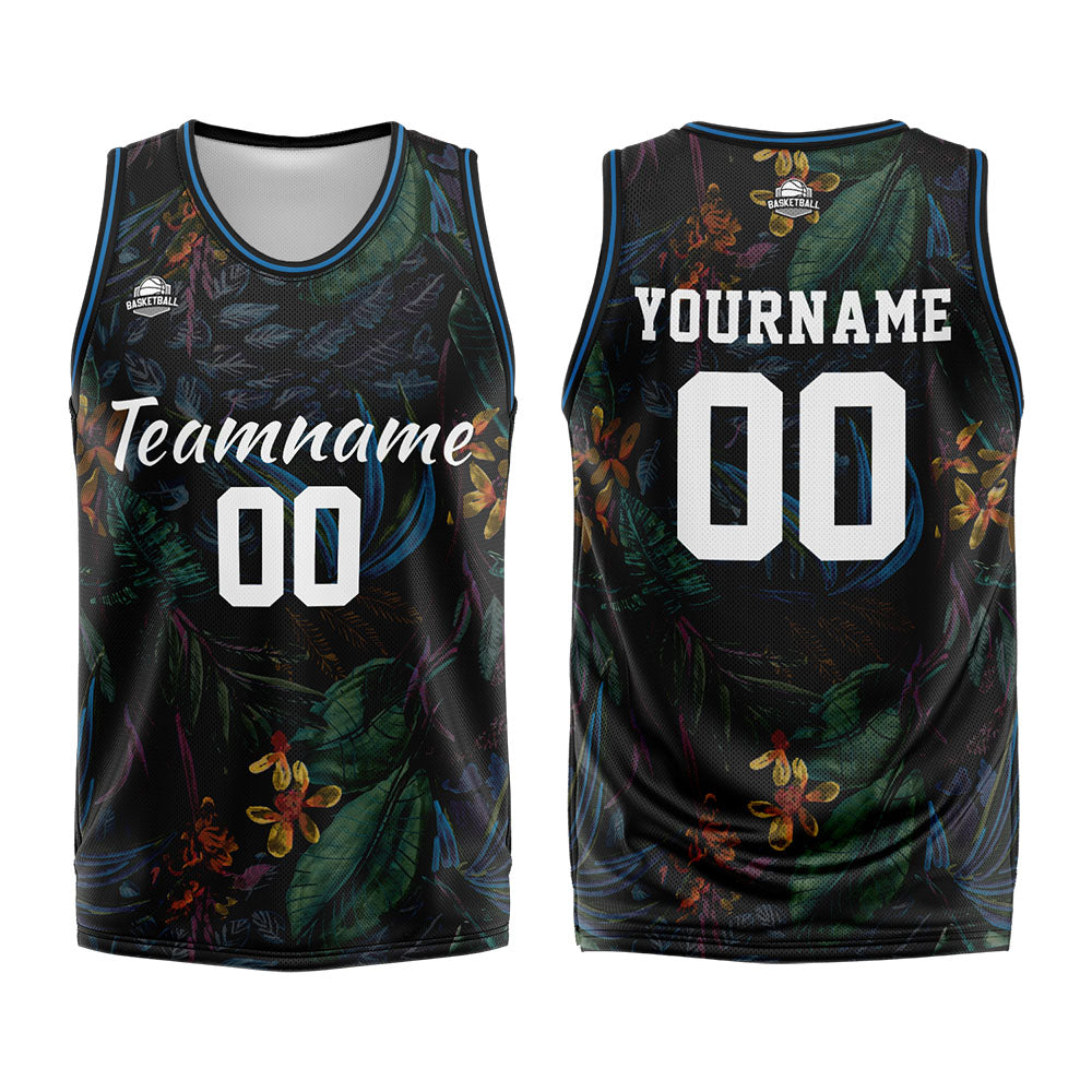 Custom Black Rainforest Basketball Jersey Uniform Suit Printed Your Logo Name Number