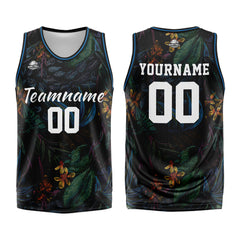 Custom Black Rainforest Basketball Jersey Uniform Suit Printed Your Logo Name Number