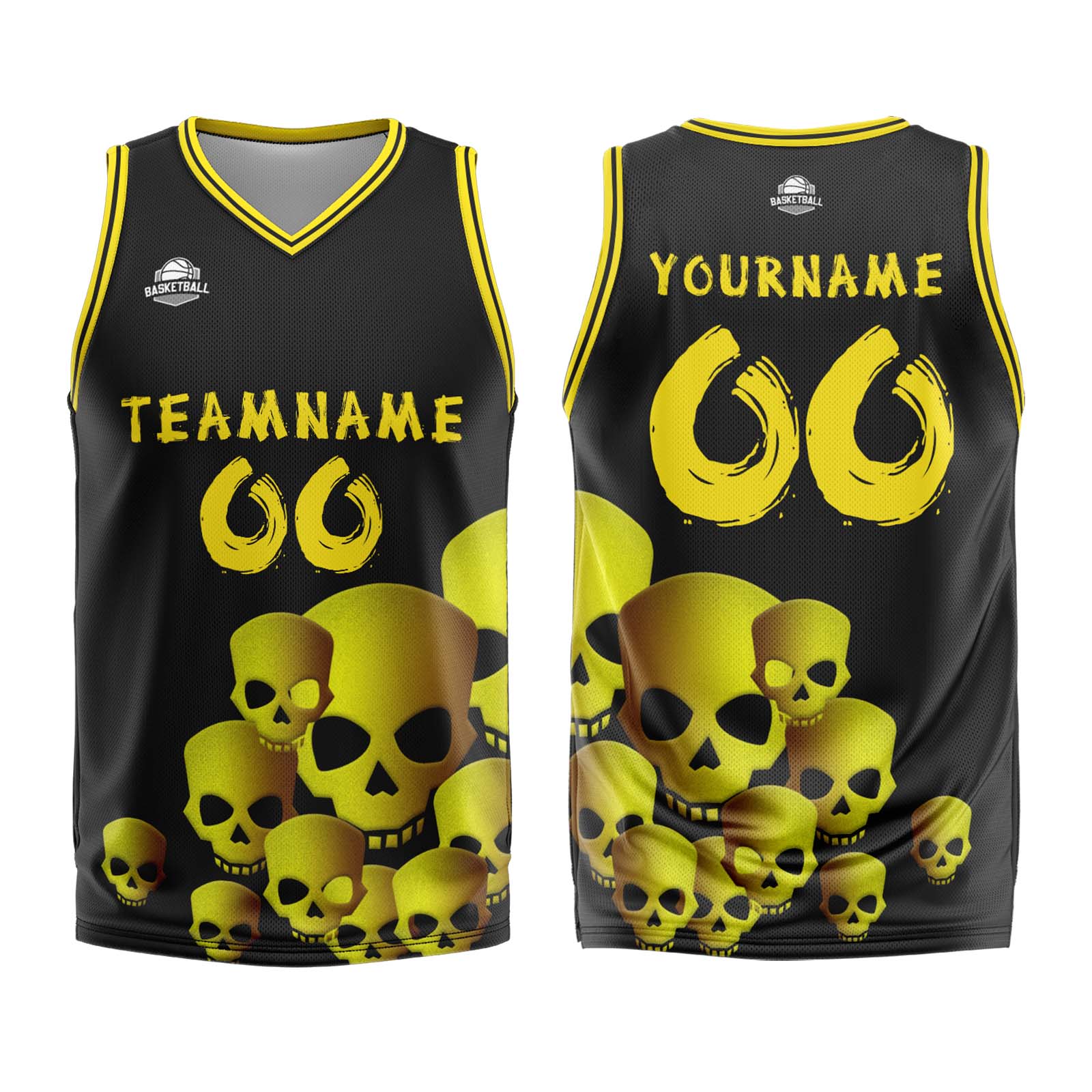 Custom Fluid Yellow Basketball Jersey Uniform Suit Printed Your Logo Name Number