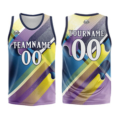 Custom Navy Purple Basketball Jersey Uniform Suit Printed Your Logo Name Number