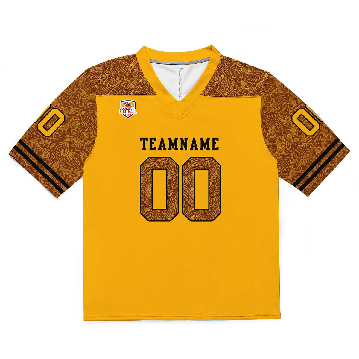 Custom Football Jersey Shirt Personalized Stitched Printed Team Name Number Yellow
