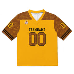 Custom Football Jersey Shirt Personalized Stitched Printed Team Name Number Yellow