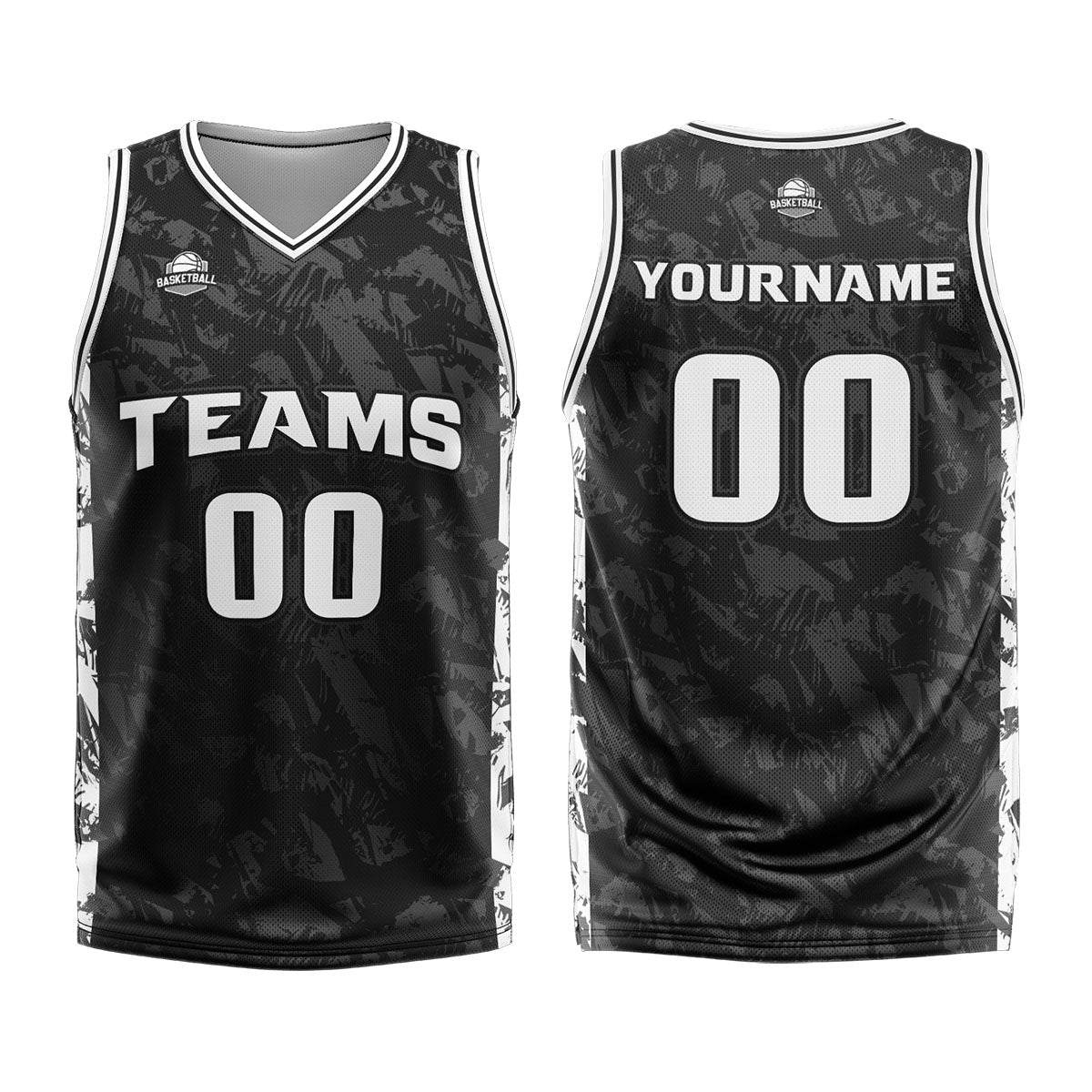 Custom Broken Black Grey Basketball Jersey Uniform Suit Printed Your Logo Name Number