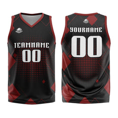 Custom Geometry Red Basketball Jersey Uniform Suit Printed Your Logo Name Number