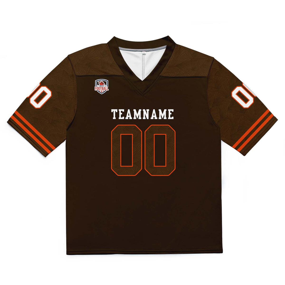 Custom Football Jersey Shirt Personalized Stitched Printed Team Name Number Brown & Orange