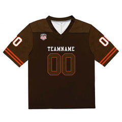 Custom Football Jersey Shirt Personalized Stitched Printed Team Name Number Brown & Orange