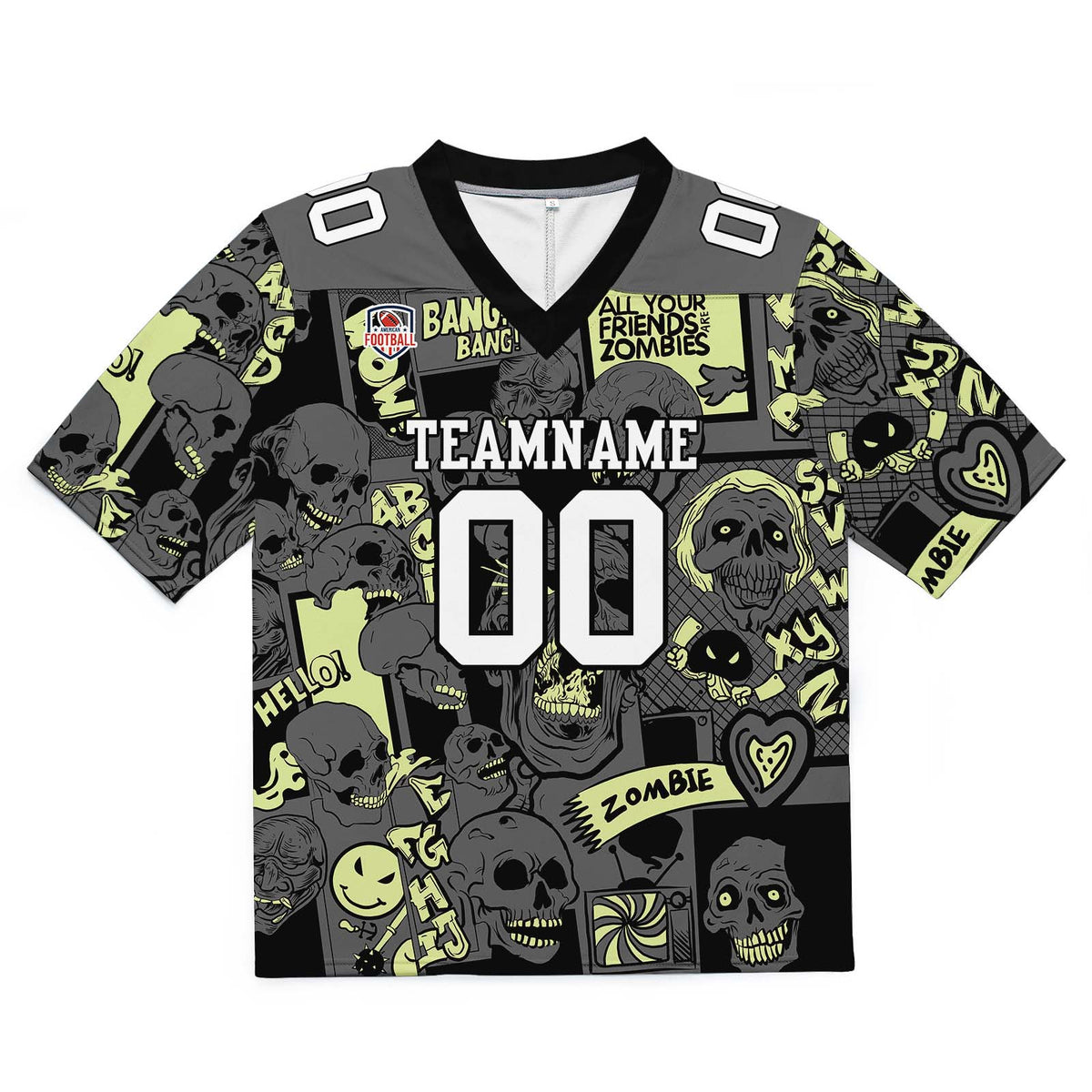Custom Football Jersey Shirt Personalized Stitched Printed Team Name Number Light Yellow