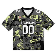 Custom Football Jersey Shirt Personalized Stitched Printed Team Name Number Light Yellow