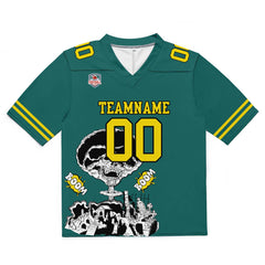 Custom Football Jersey Shirt Personalized Stitched Printed Team Name Number Green