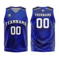 Custom Strip-Type Royal Basketball Jersey Uniform Suit Printed Your Logo Name Number