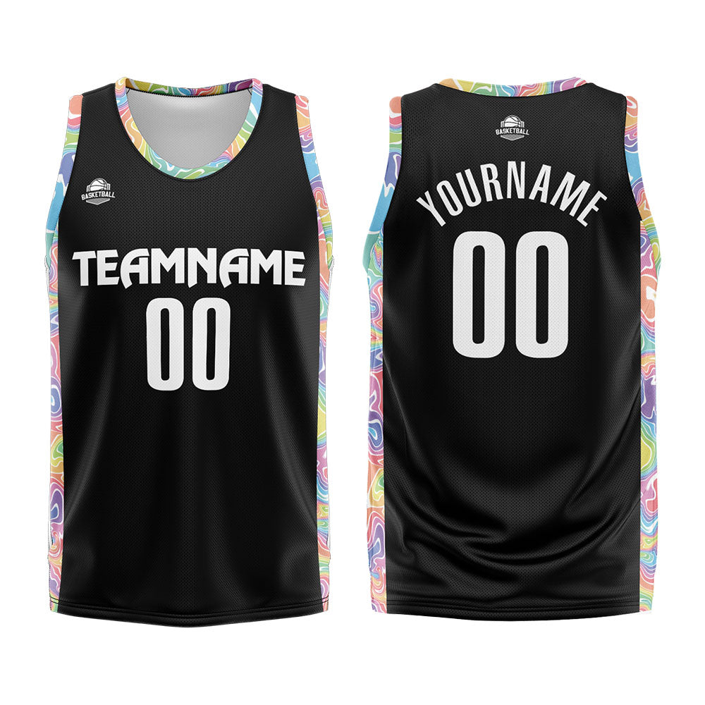 Custom Black Basketball Jersey Uniform Suit Printed Your Logo Name Number