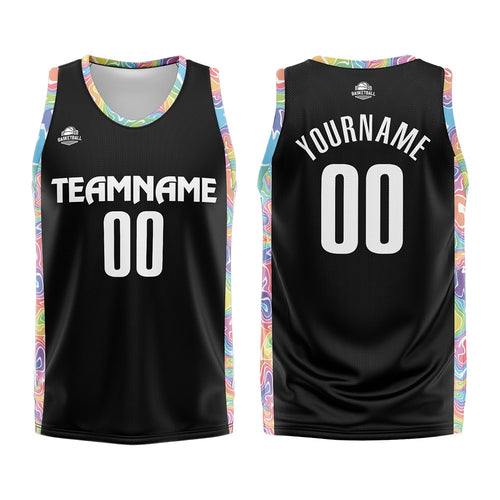 Custom Black Basketball Jersey Uniform Suit Printed Your Logo Name Number