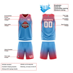 Custom Blue Navy Red Reversible Basketball Suit for Adults and Kids Personalized Jersey