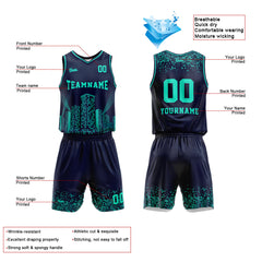 Custom Navy Night View Basketball Jersey Uniform Suit Printed Your Logo Name Number