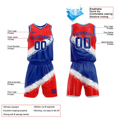 Custom Red White Royal Basketball Jersey Uniform Suit Printed Your Logo Name Number