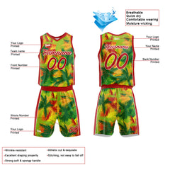 Custom Tropical Plant Basketball Jersey Uniform Suit Printed Your Logo Name Number