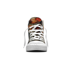 Fluid Expressions: Central-High Canvas Shoes featuring Dripping Art Dragonfly Illustrations – Unleash Your Style with Every Step