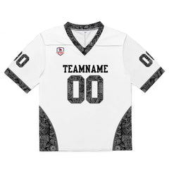 Custom Football Jersey Shirt Personalized Stitched Printed Team Name Number White&Black