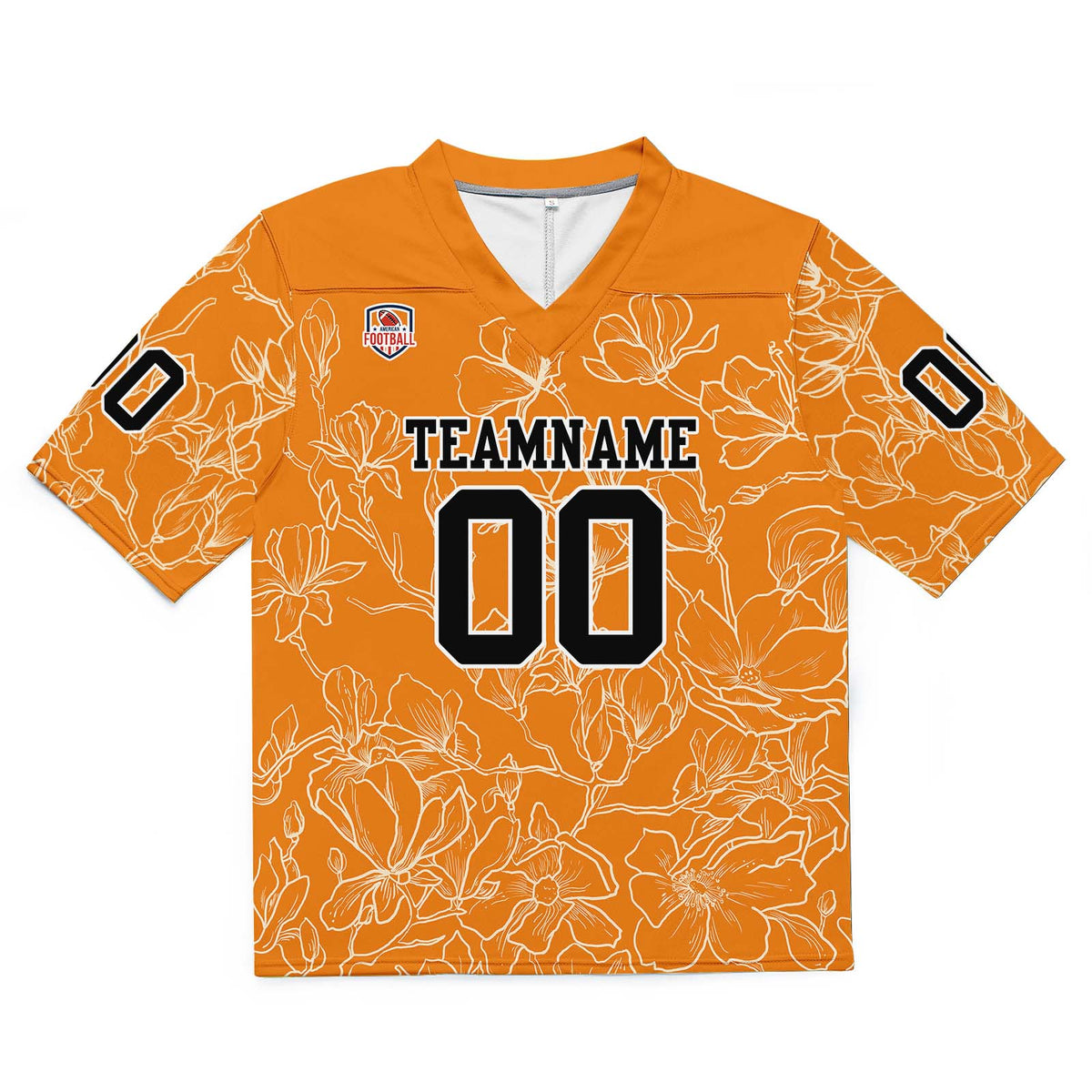 Custom Football Jersey Shirt Personalized Stitched Printed Team Name Number Orange