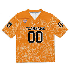 Custom Football Jersey Shirt Personalized Stitched Printed Team Name Number Orange