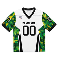 Custom Football Jersey Shirt Personalized Stitched Printed Team Name Number White & Green
