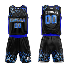 Custom Black Blue Starry Sky Basketball Jersey Uniform Suit Printed Your Logo Name Number