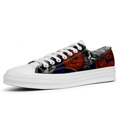 Highlight Your Fashion With Men's and Women's Low-Top Canvas Shoes Skeleton