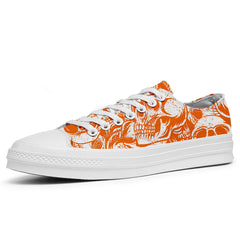 Highlight Your Fashion With Men's and Women's Low-Top Canvas Shoes Skeleton