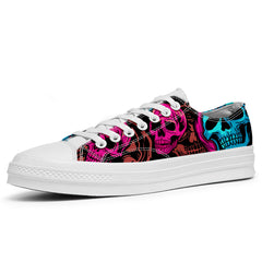 Highlight Your Fashion With Men's and Women's Low-Top Canvas Shoes Skeleton