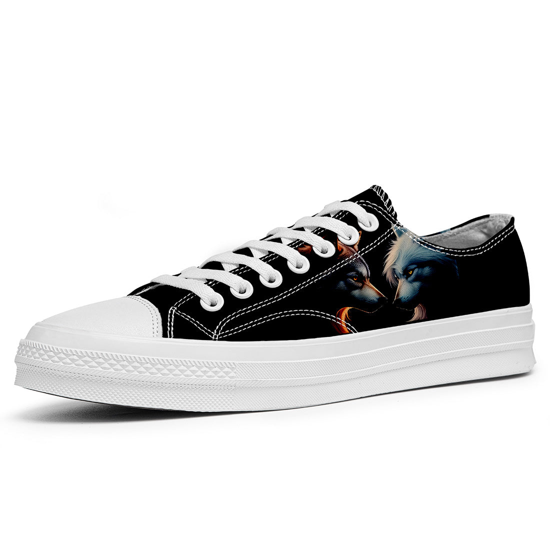 Highlight Your Fashion With Men's and Women's Low-Top Canvas Shoes Wolf
