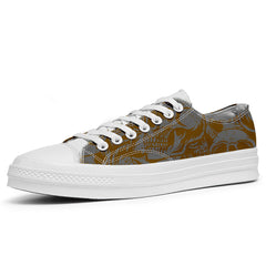 Highlight Your Fashion With Men's and Women's Low-Top Canvas Shoes Skeleton