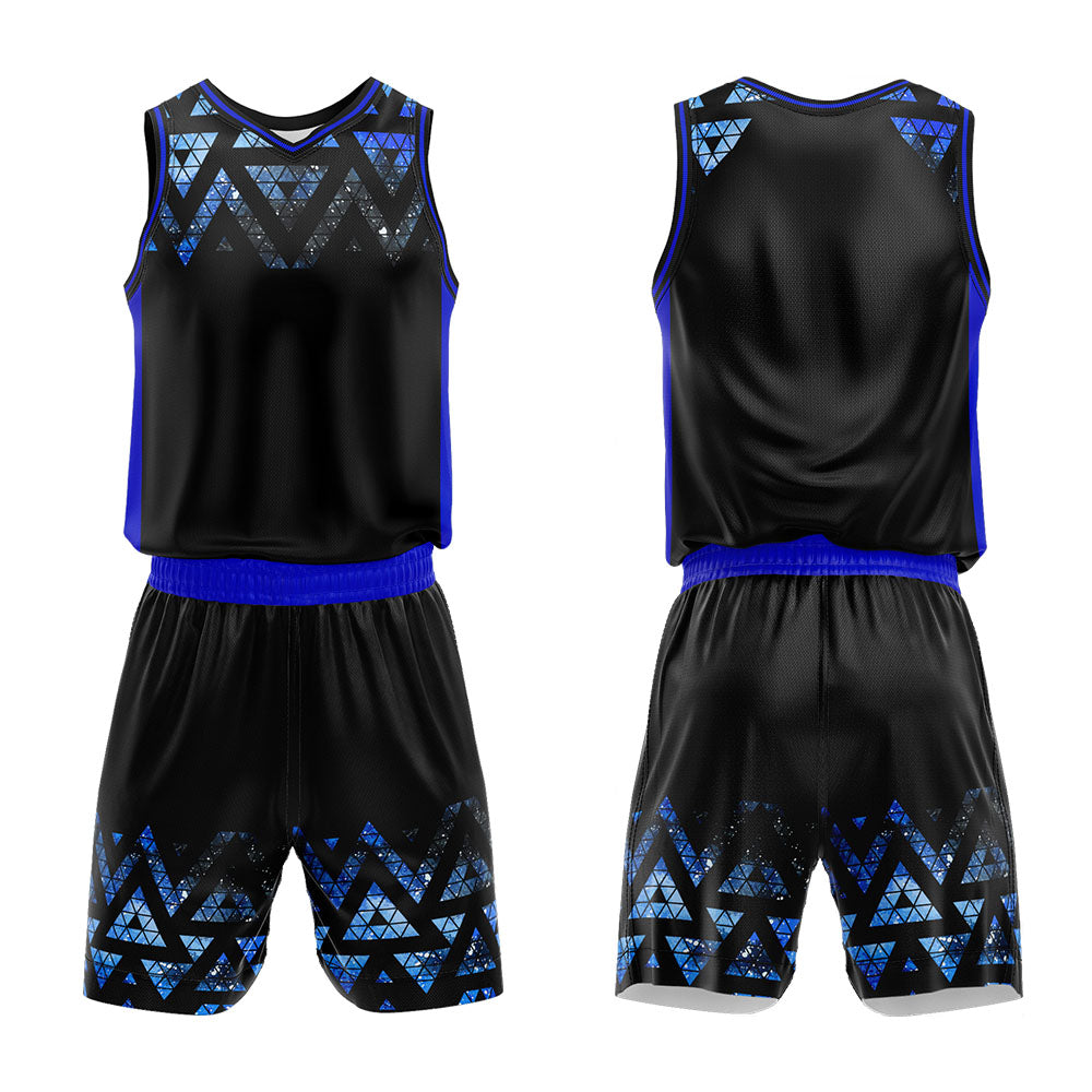 Custom Black Blue Starry Sky Basketball Jersey Uniform Suit Printed Your Logo Name Number