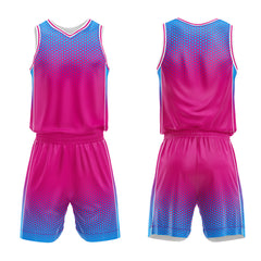 Custom Hot Pink Blue Basketball Jersey Uniform Suit Printed Your Logo Name Number