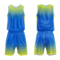 Custom Blue Yellow Basketball Jersey Uniform Suit Printed Your Logo Name Number