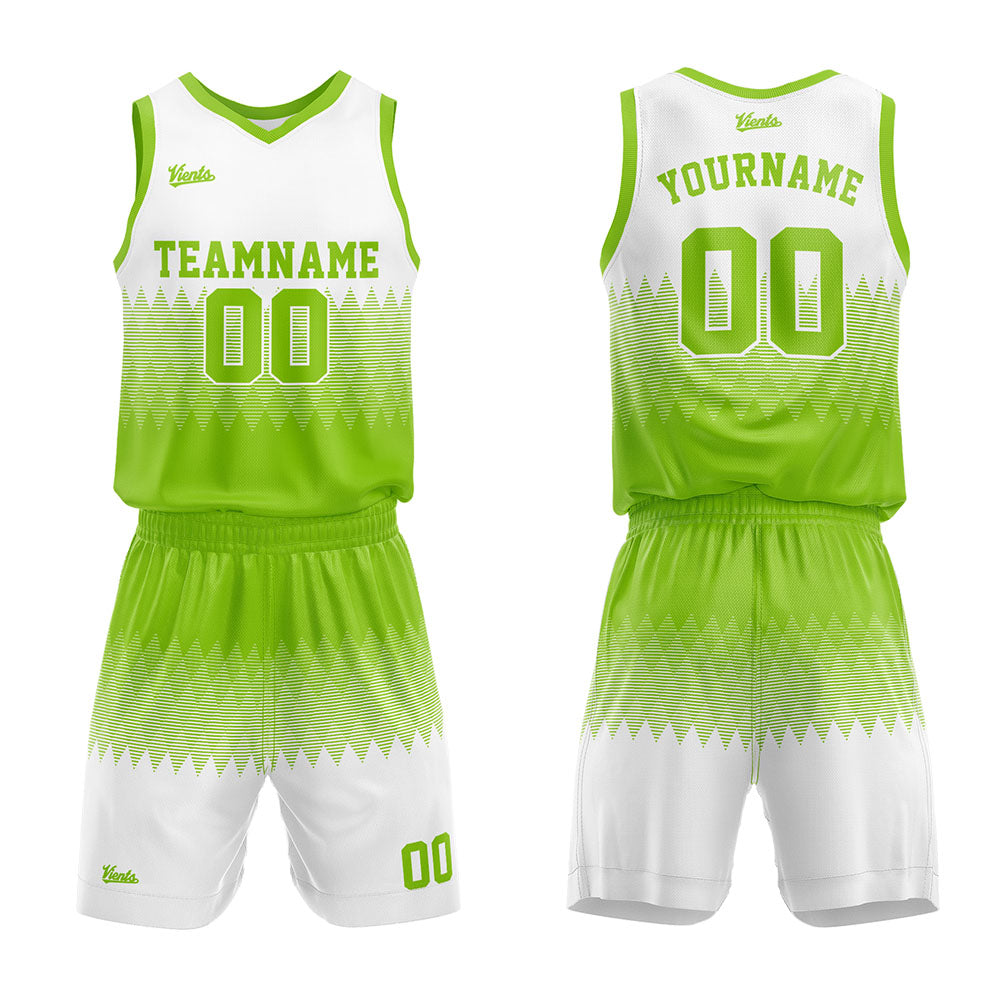 Custom Green White Basketball Jersey Uniform Suit Printed Your Logo Name Number