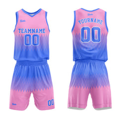 Custom Blue Pink Basketball Jersey Uniform Suit Printed Your Logo Name Number