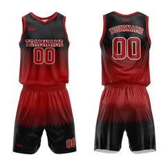 Custom Red Black Basketball Jersey Uniform Suit Printed Your Logo Name Number