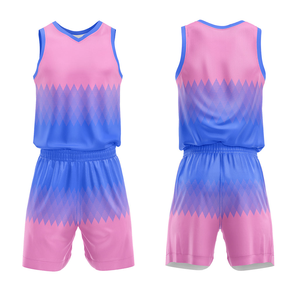 Custom Blue Pink Basketball Jersey Uniform Suit Printed Your Logo Name Number