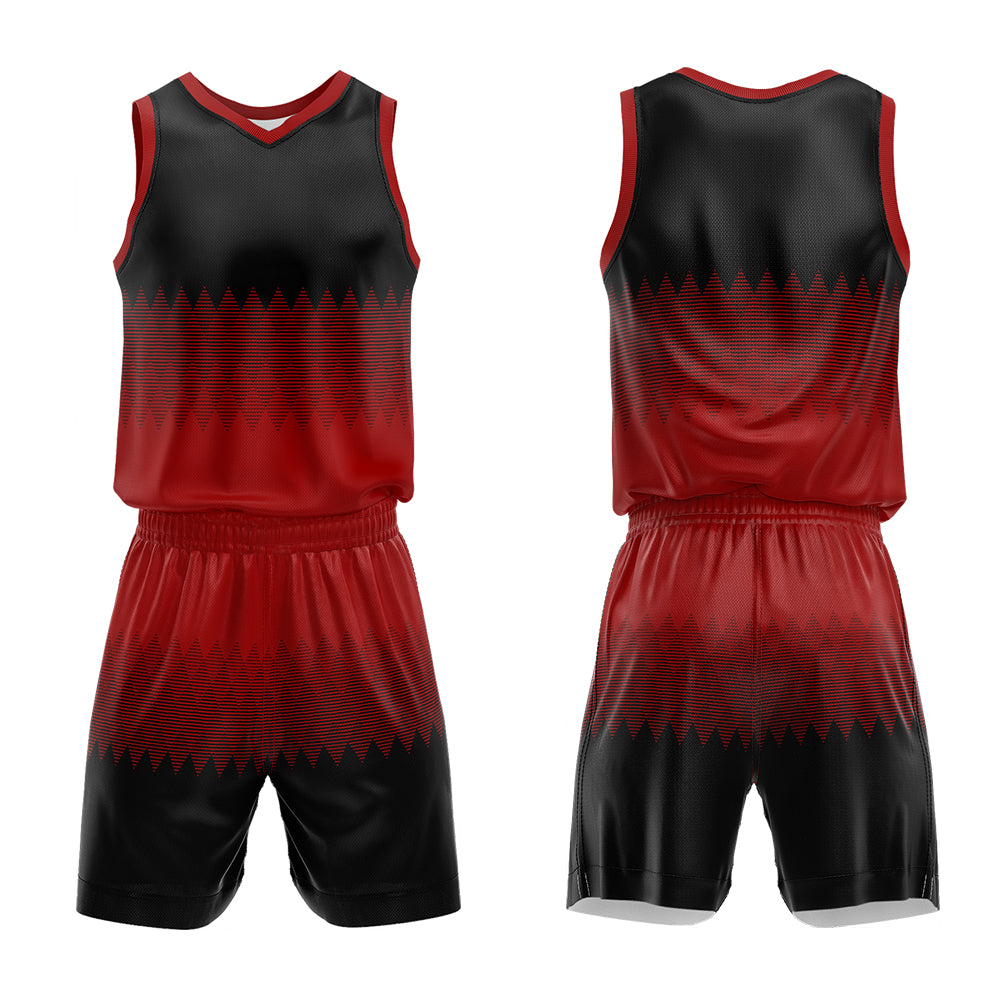 Custom Red Black Basketball Jersey Uniform Suit Printed Your Logo Name Number