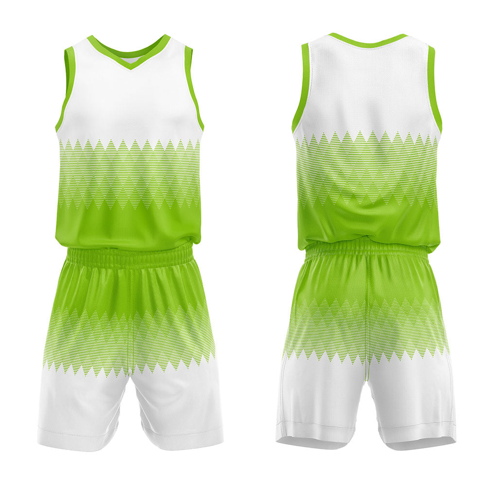 Custom Green White Basketball Jersey Uniform Suit Printed Your Logo Name Number