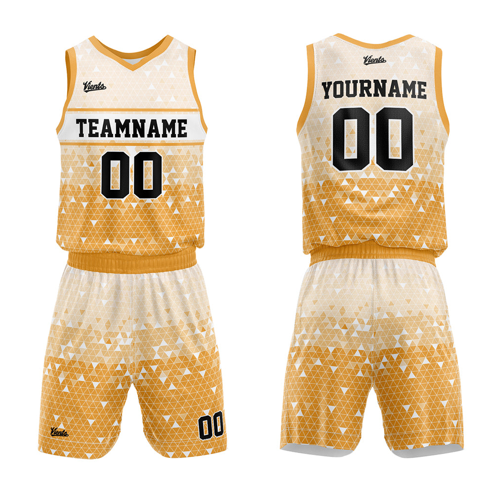 Custom Yellow Basketball Jersey Uniform Suit Printed Your Logo Name Number
