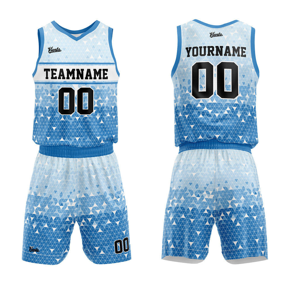 Custom Blue Basketball Jersey Uniform Suit Printed Your Logo Name Number