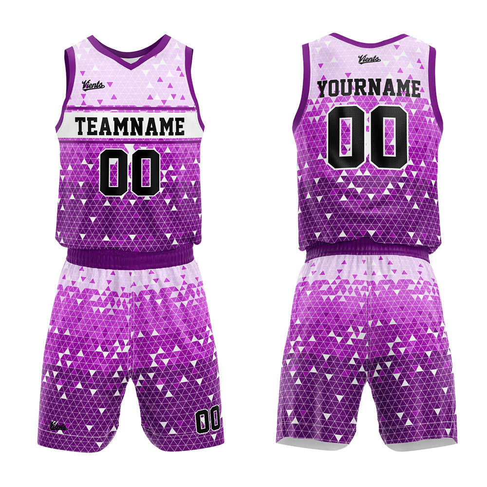 Custom Purple Basketball Jersey Uniform Suit Printed Your Logo Name Number