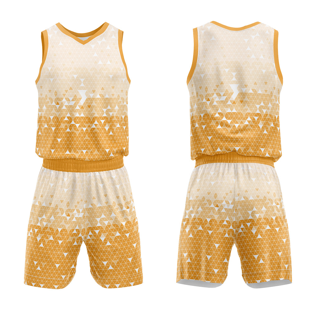 Custom Yellow Basketball Jersey Uniform Suit Printed Your Logo Name Number